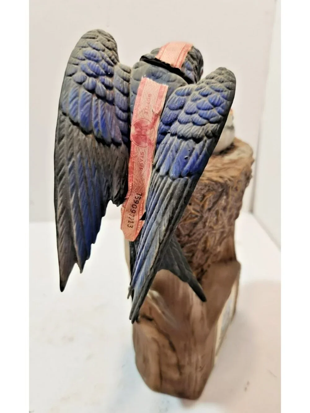 Vtg 1977 Ski Country Barn Swallow With Baby Birds Shaped Ceramic Decanter Empty